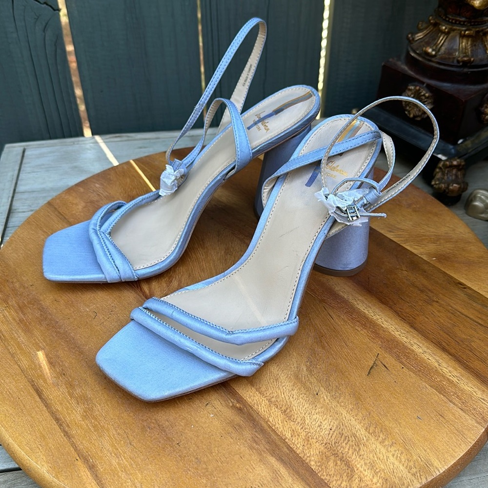 SAM EDELMAN KIA BLOCK HEEL STRAP SANDAL Lilac Blue Size 9